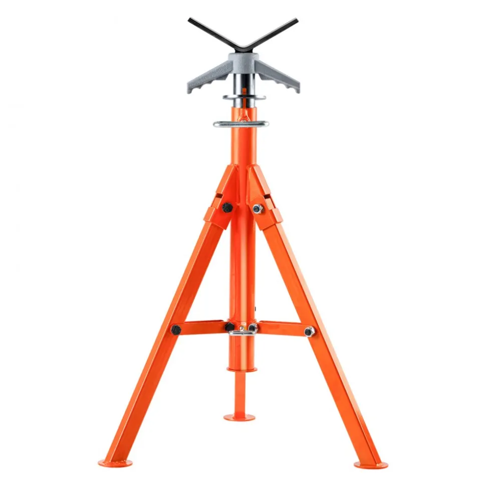 VEVOR Pipe Stand, 2500LBS Heavy Duty Pipe Stands, 27.2"-52" Height Adjustable V Head Pipe Stand, 45# Steel Folding Stand for 1/2-12 inches Pipes