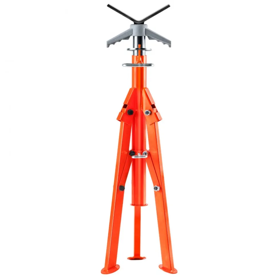 VEVOR Pipe Stand, 2500LBS Heavy Duty Pipe Stands, 27.2"-52" Height Adjustable V Head Pipe Stand, 45# Steel Folding Stand for 1/2-12 inches Pipes