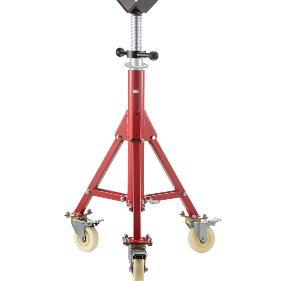 VEVOR Pipe Stand, V Head Pipe Stand Adjustable Height 28-52 Inch, 2500LBS Pipe Stands with Casters, Folding Portable Pipe Stands for 1/8 to 12 Inch Pipe Supporting