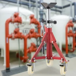 VEVOR Pipe Stand, V Head Pipe Stand Adjustable Height 20-37 Inch, 2500LBS Pipe Stands with Casters, Folding Portable Pipe Stands for 1/8 to 12 Inch Pipe Supporting