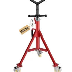 VEVOR Pipe Stand, V Head Pipe Stand Adjustable Height 20-37 Inch, 2500LBS Pipe Stands with Casters, Folding Portable Pipe Stands for 1/8 to 12 Inch Pipe Supporting
