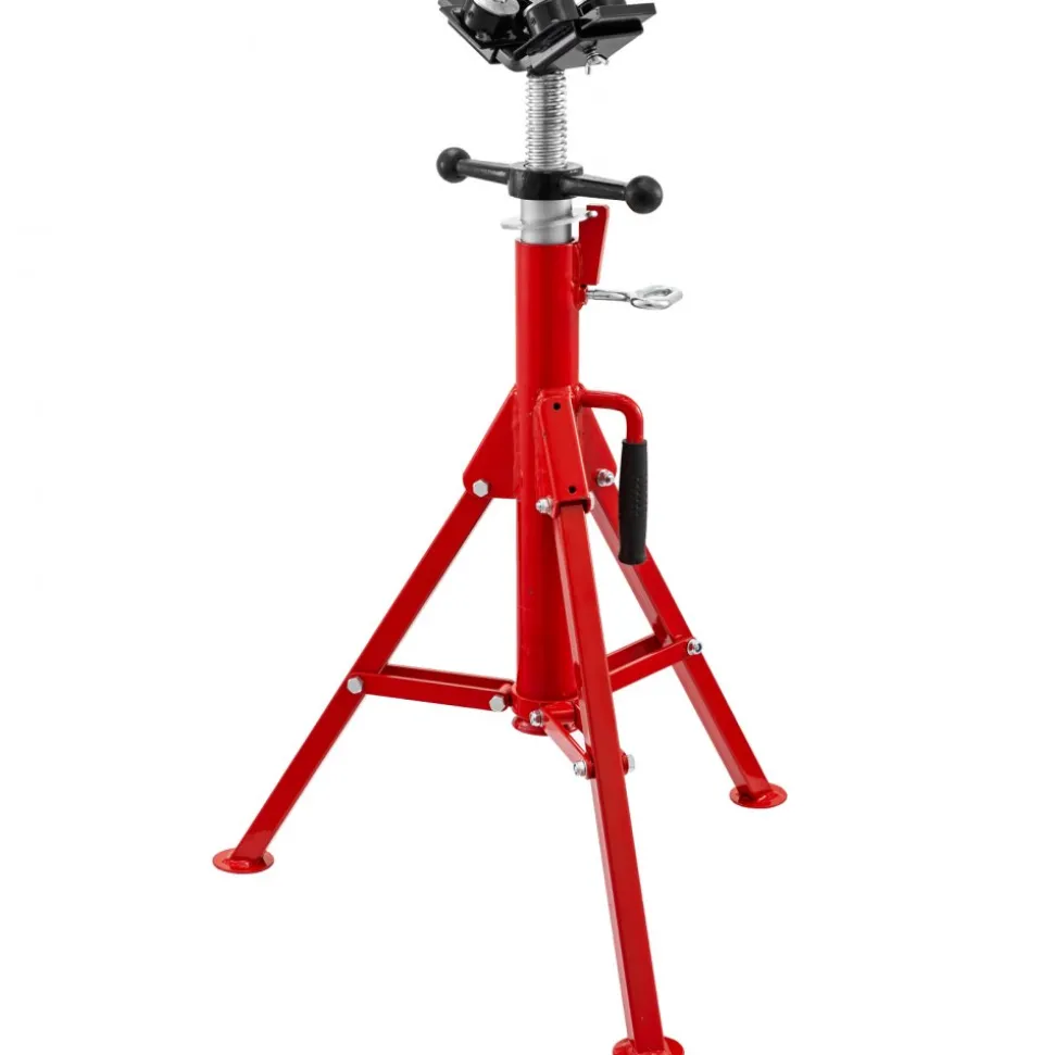 VEVOR Pipe Stand with 4-Ball Transfer V-Head and Folding Legs, 1500LBS Capacity Welding Pipe Stand Adjustable Height 28-52IN 1107A-type Pipe Stand for Welding