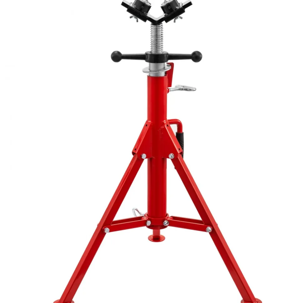 VEVOR Pipe Stand with 4-Ball Transfer V-Head and Folding Legs, 1500LBS Capacity Welding Pipe Stand Adjustable Height 28-52IN 1107A-type Pipe Stand for Welding