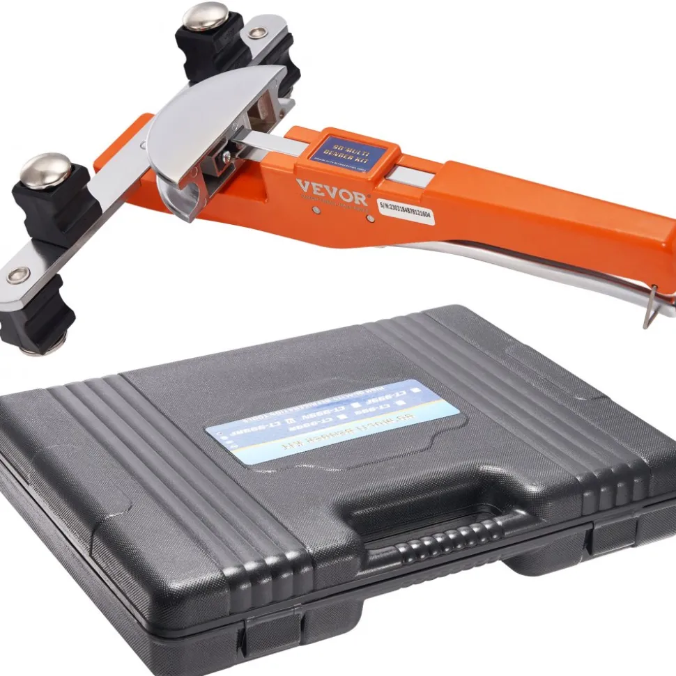 VEVOR Pipe Tube Bender, 1/4"-7/8" O.D. Ratcheting Tubing Bender, 90° Forward/Reverse Pipes Bending Tools with 7 Dies and Pipe Cutter for HVAC Air Conditioning Refrigerator Repair