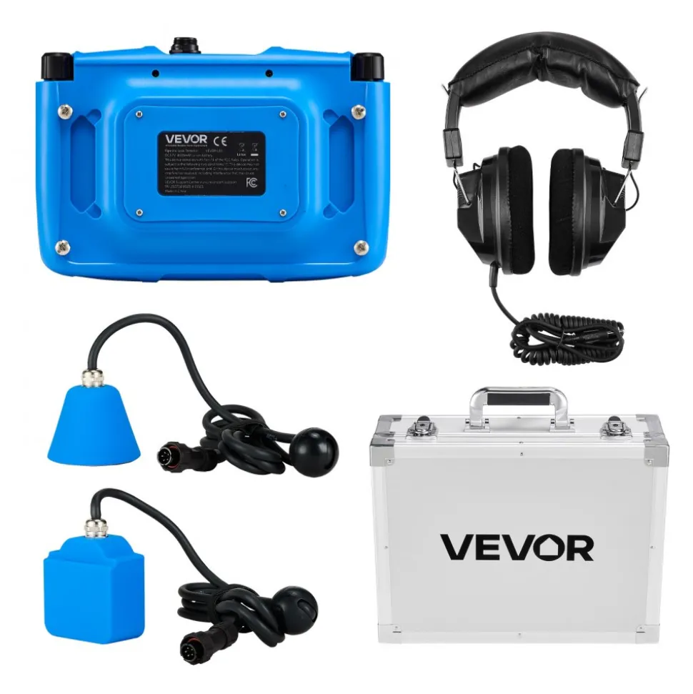 VEVOR Pipe Water Leak Detector for Indoors, 1Hz-10000Hz, 7" Touchscreen Plumbing Water Leakage Detection Locator with Horizontal & Vertical Sensors, Headphones, 8GB SD Card & Carry Case for Home Use