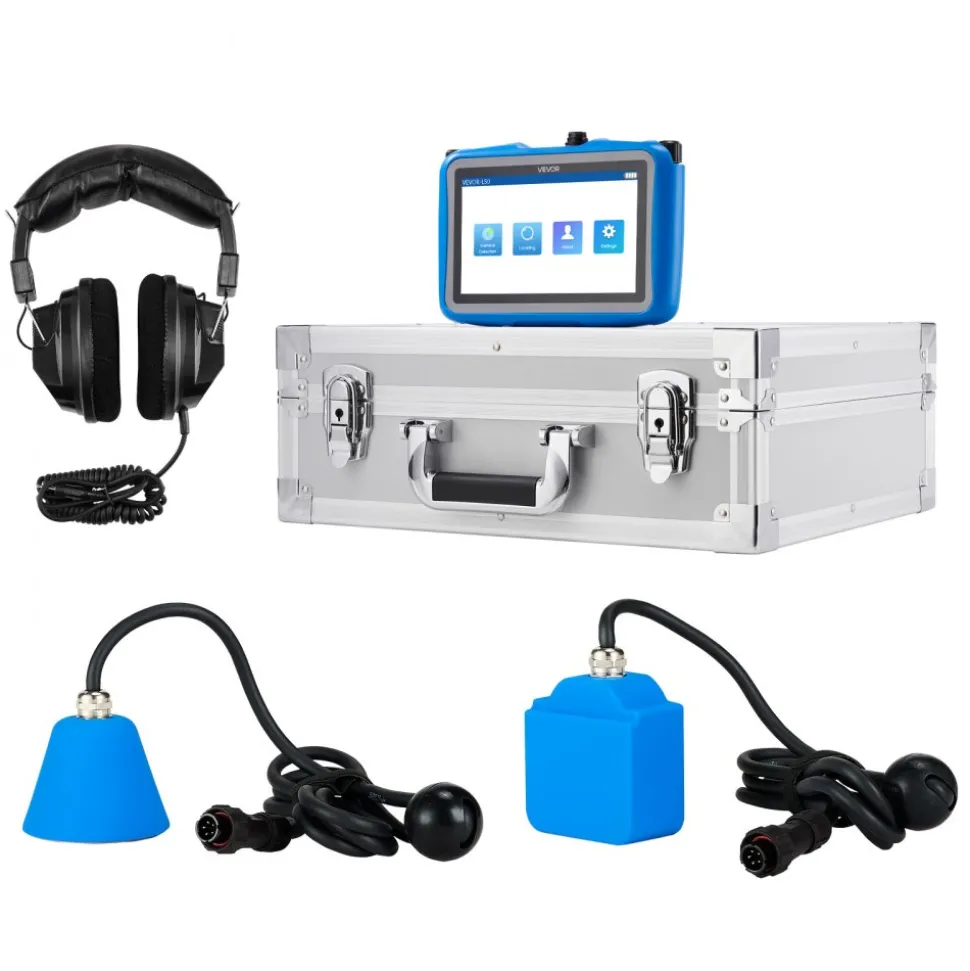 VEVOR Pipe Water Leak Detector for Indoors, 1Hz-10000Hz, 7" Touchscreen Plumbing Water Leakage Detection Locator with Horizontal & Vertical Sensors, Headphones, 8GB SD Card & Carry Case for Home Use