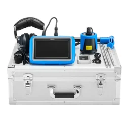 VEVOR Pipe Water Leak Detector for Outdoors, 1Hz-10000Hz, 7" Touchscreen Water Leakage Detection Locator for 16.4FT (5m) Underground Plumbing - with Medium Sensor, 3 Listening Rods, Headphone & Case