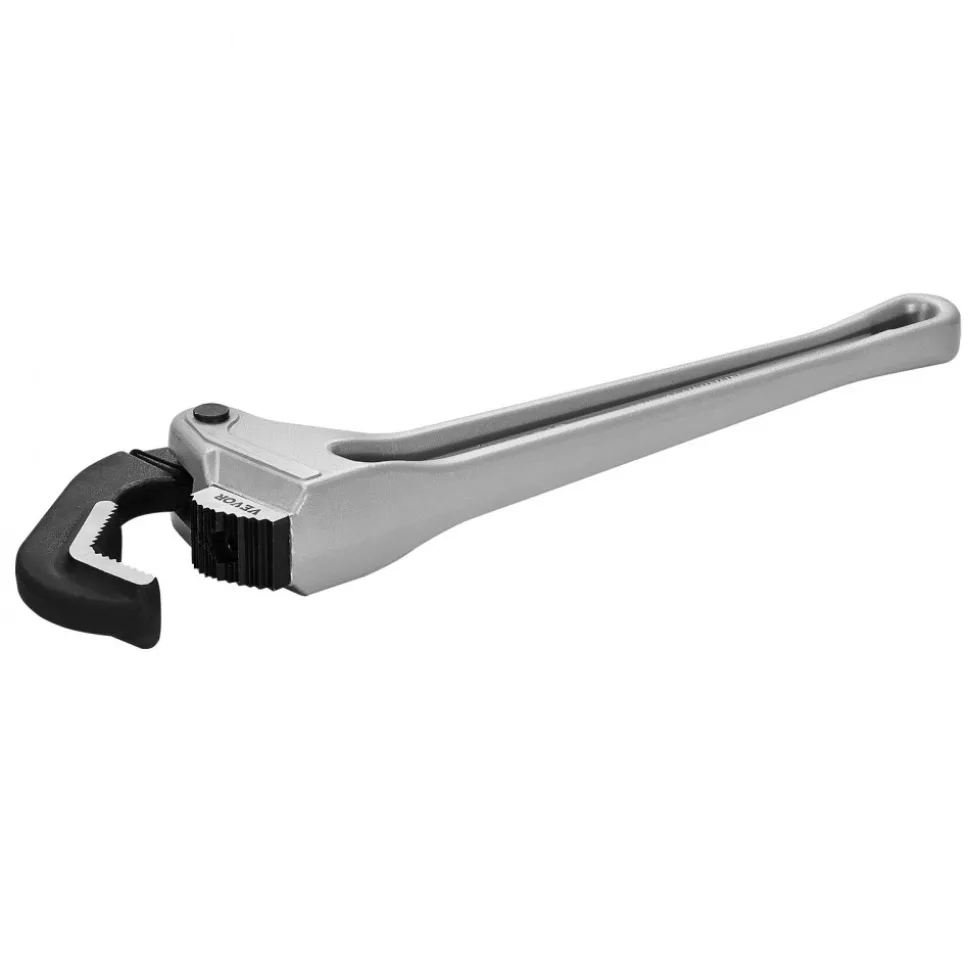 VEVOR Pipe Wrench, 18" Aluminum Straight Pipe Wrench, Automatic Jaw Adjustment, Adjustable Plumbing Wrench, Easy to Carry, Ergonomic Handle, Hangable Design, for Water Pipes, Automotive Repairs