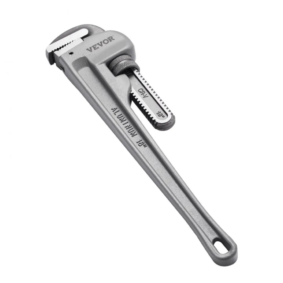 VEVOR Pipe Wrench, 18" Aluminum Straight Pipe Wrench, Adjustable Plumbing Wrench, with High Strength Jaw and Ergonomic Handle, Easy to Carry, Hangable Design, for Water Pipes, Automotive Repairs