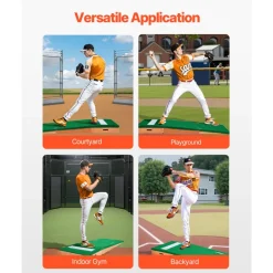 VEVOR Pitching Mound, Portable Baseball Pitcher's Mound, 85 in Indoor Outdoor Pitching Practice and Training Equipment, Softball Pitching Aids with Antifade Turf, Pitching Rubber, Adjustable Base