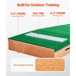 VEVOR Pitching Mound, Portable Baseball Pitcher's Mound, 85 in Indoor Outdoor Pitching Practice and Training Equipment, Softball Pitching Aids with Antifade Turf, Pitching Rubber, Adjustable Base