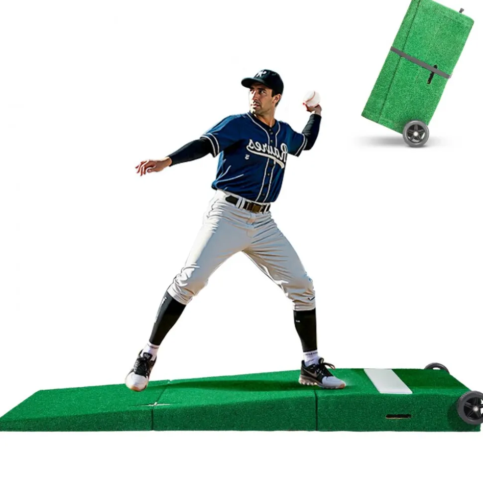 VEVOR Pitching Mound, Portable Baseball Pitcher's Mound, 90 in IIndoor Outdoor Pitching Practice and Training Equipment, Softball Pitching Aids with Antifade Turf, Pitching Rubber, Carry Handles
