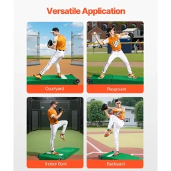 VEVOR Pitching Mound, Portable Baseball Pitcher's Mound, 90 in IIndoor Outdoor Pitching Practice and Training Equipment, Softball Pitching Aids with Antifade Turf, Pitching Rubber, Carry Handles