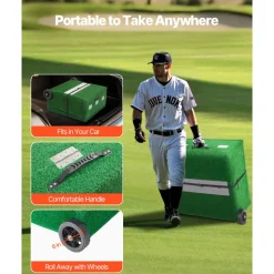 VEVOR Pitching Mound, Portable Baseball Pitcher's Mound, 90 in IIndoor Outdoor Pitching Practice and Training Equipment, Softball Pitching Aids with Antifade Turf, Pitching Rubber, Carry Handles