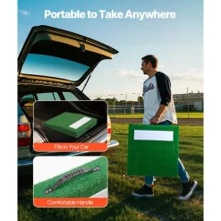 VEVOR Pitching Mound, Portable Baseball Pitcher's Mound, 31 in Indoor Outdoor Pitching Practice and Training Equipment, Softball Pitching Aids with Antifade Turf, Pitching Rubber, Carry Handle