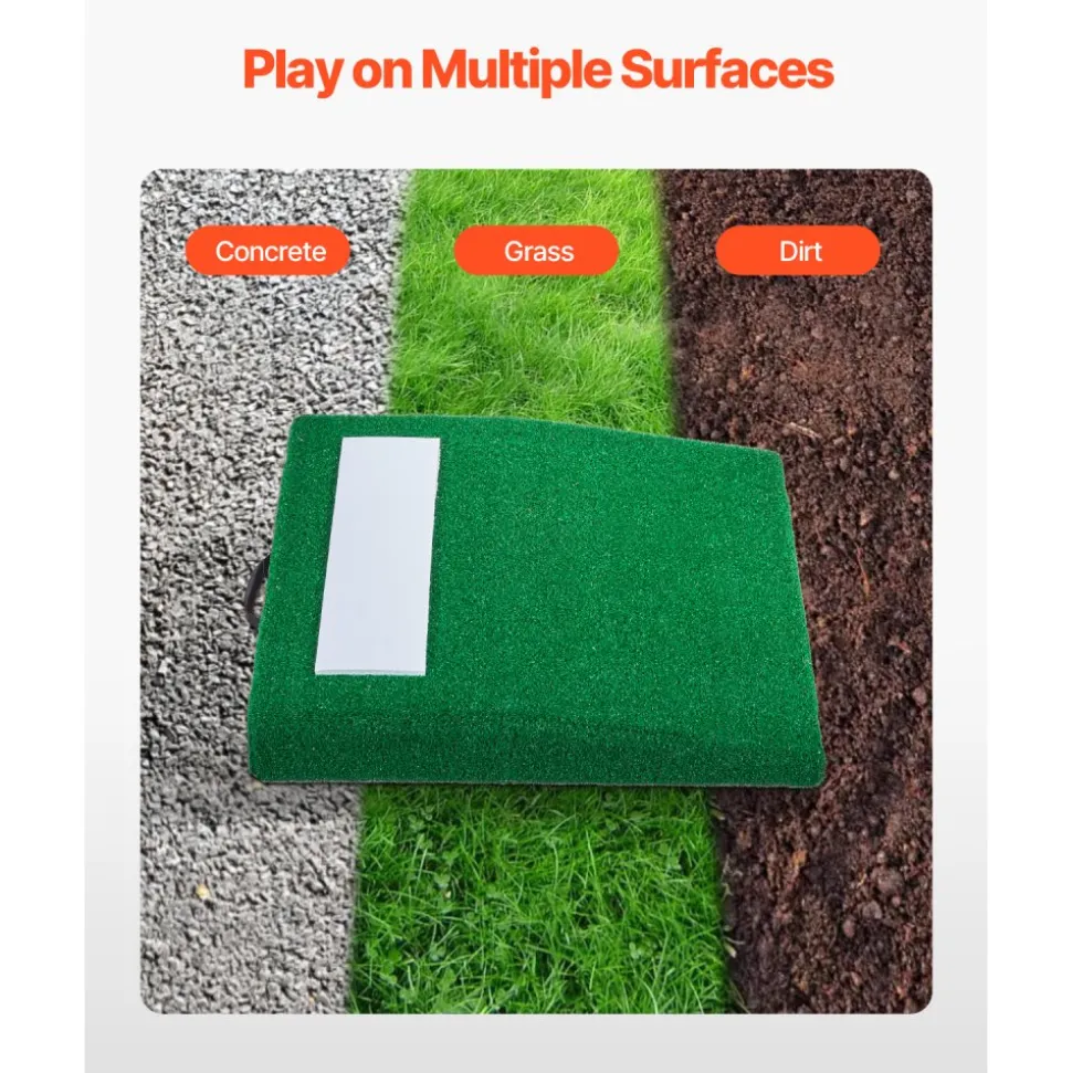 VEVOR Pitching Mound, Portable Baseball Pitcher's Mound, 31 in Indoor Outdoor Pitching Practice and Training Equipment, Softball Pitching Aids with Antifade Turf, Pitching Rubber, Carry Handle