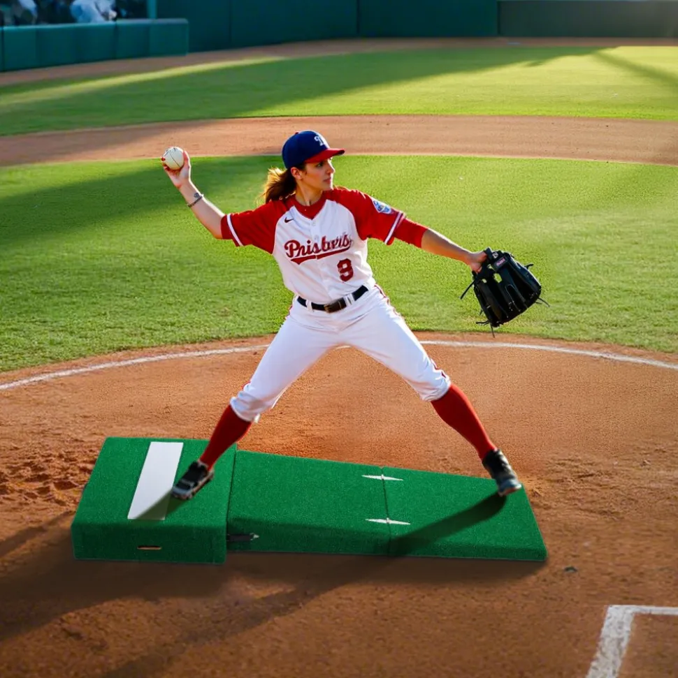 VEVOR Pitching Mound, Portable Baseball Pitcher's Mound, 77 in IIndoor Outdoor Pitching Practice and Training Equipment, Softball Pitching Aids with Antifade Turf, Pitching Rubber, Carry Handles