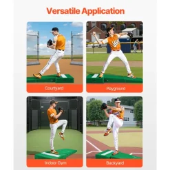 VEVOR Pitching Mound, Portable Baseball Pitcher's Mound, 77 in IIndoor Outdoor Pitching Practice and Training Equipment, Softball Pitching Aids with Antifade Turf, Pitching Rubber, Carry Handles