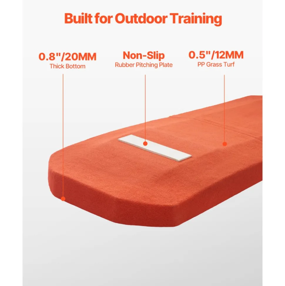 VEVOR Pitching Mound, Portable Baseball Game Mound, 127 in Indoor Outdoor Pitching Practice and Training Equipment, Softball Pitching Aids with Antifade Turf and Pitching Rubber