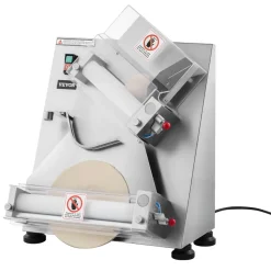 VEVOR Pizza Dough Roller Sheeter, 3-14 Inch Automatic Stainless Steel Pizza Press, Commercial Electric 370W Pasta Maker Machine, 260 pcs Per Hour, Adjustable Thickness, with Dough Press Lid