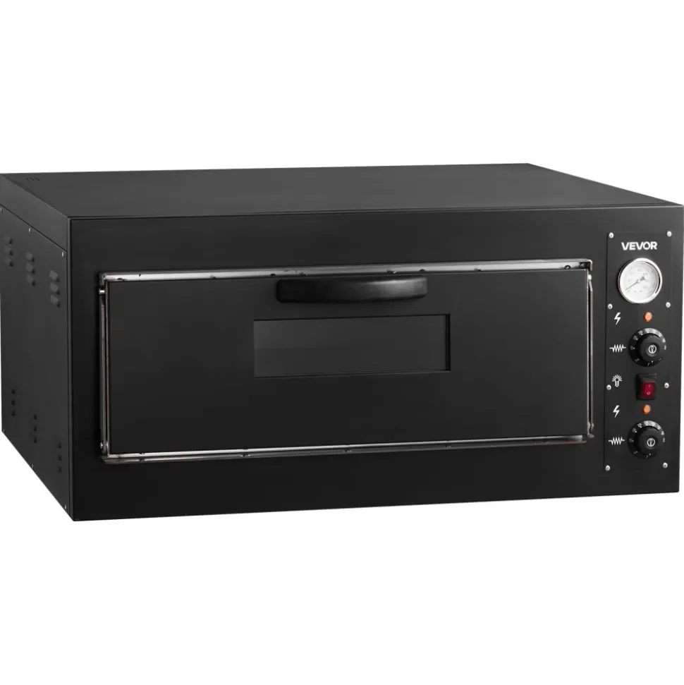 VEVOR Pizza Oven Electric, 24" Commercial Countertop Pizza Oven, 842°F Max Temp, 4200W Indoor Pizza Maker with Thermometer, Dual Temp Control Knob, Even Heat Pizza Cooker for Restaurant and Home Use