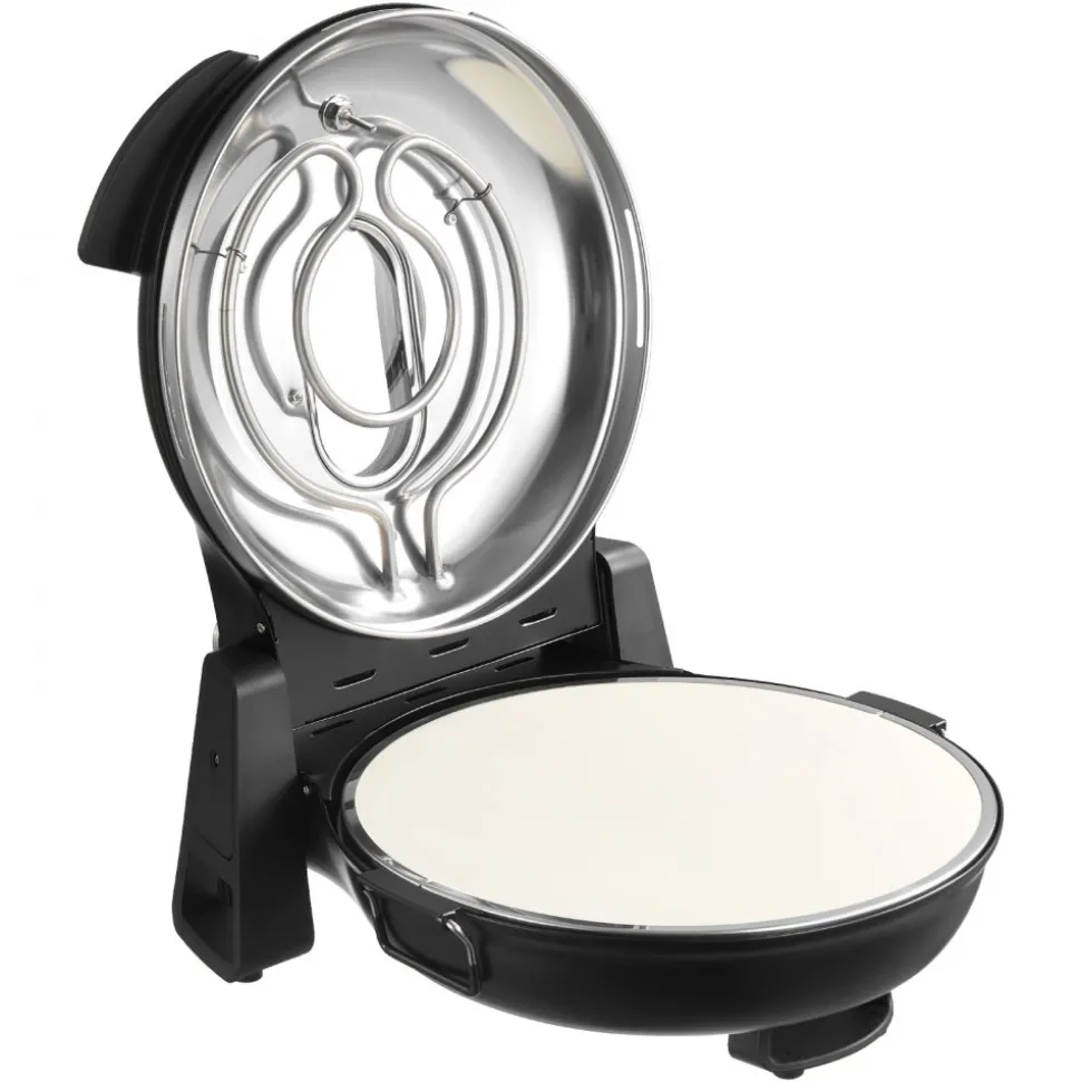 VEVOR Pizza Oven, 12 in Electric Pizza Maker, 1200W Electric Pizzas Cooker with Cordierite Stone, 5-Mode Temperature Control, Viewing Window for Precise Cooking, Heats up to 788 ˚F, for Home (Black)