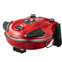 VEVOR Pizza Oven, 12 in Electric Pizza Maker, 1200W Electric Pizzas Cooker with Cordierite Stone, 5-Mode Temperature Control, Viewing Window for Precise Cooking, Heats up to 788 ËšF, for Home (Red)