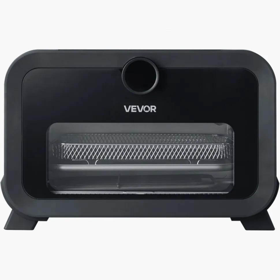 VEVOR Pizza Oven, 8 Presets Electric Pizza Ovens Air Fry Combo, 12-Inch Indoor Pizza Maker Smart Knob Control , 750°F Max Temp, IPX4 Waterproof Countertop Pizza Cooker w/Pizza Stone,Fry Basket