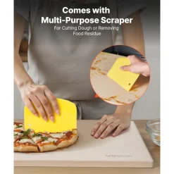 VEVOR Pizza Stone, 20 x 14 x 0.67 in Rectangular Pizza Stone, Extra Large Baking-Stone with Scraper, 1450℉ Heat-Resistant Cordierite, for Oven, BBQ Griller, Baking Bread & Pizza