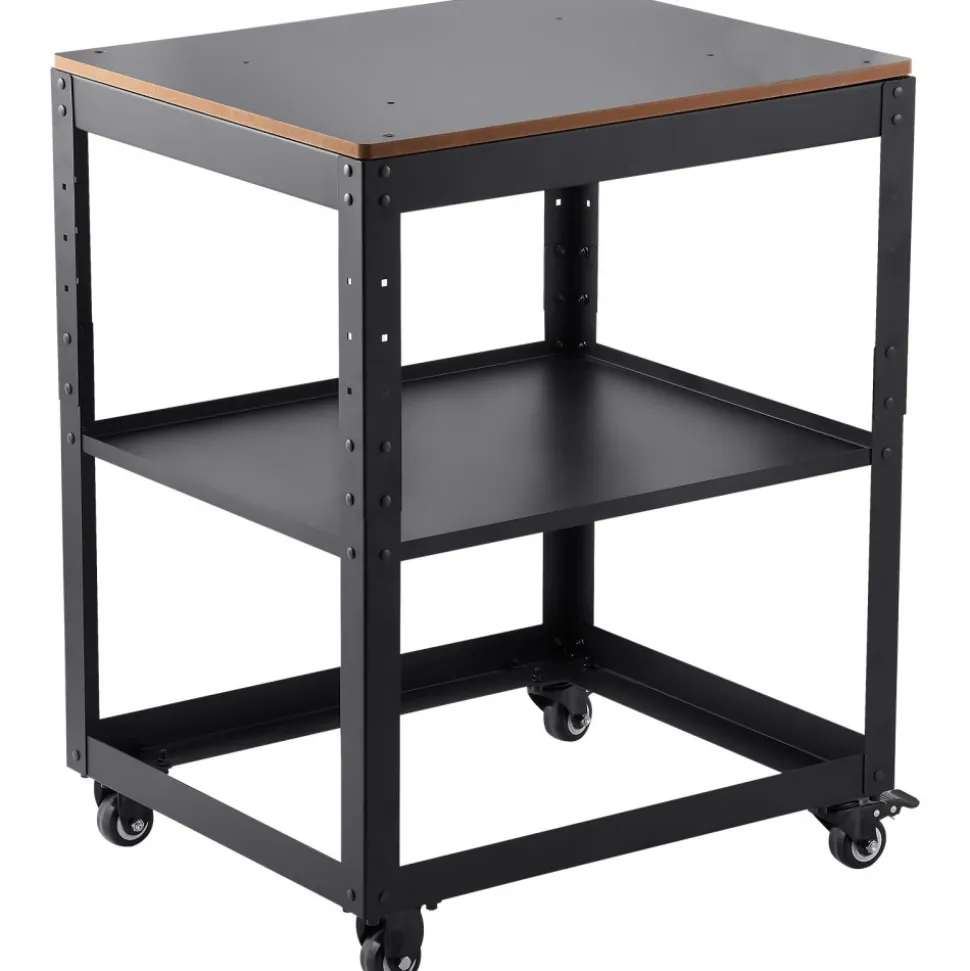 VEVOR Planer Stand, 100 lbs / 45 kg heavy loads, Three-Gear Height Adjustable Thickness Planer Table,with 4 Stable Casters & Storage Space, for most planers, saws, bench-top machines, power tools