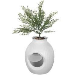 VEVOR Plant Cat Litter Box, Smart Odor Control System, Hidden Cat Litter Box with 9.48 in Large Entrance, Lighting Decoration & Sturdy ABS Material, Fit for Living Room/Corner/Outdoor Pool/Patio