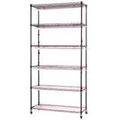 VEVOR Plant Shelf with Grow Light, 6-Tier Indoor Plant Stand, 71in Tall Indoor Plants Display Rack with Wheels & Timer, 150W 3800K Full Spectrum Grow Lights, Metal Flower Pot Holder for Seed Starting