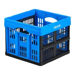 VEVOR Plastic Collapsible Storage Bins, 25L 3 Packs, Stackable Folding Storage Crates with Handles, Holds 22 lbs Per Bin, Foldable Heavy Duty Containers, Space-Saving Baskets, for Home Organizing