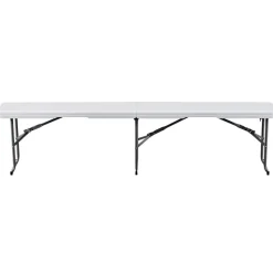 VEVOR Plastic Folding Bench, 6 ft Portable Bench for Outdoor Picnic Party Camping Dining, Foldable Smooth HDPE Seat for Garden Soccer Multipurpose Entertaining Activities, 2 Pack, 2 Carry Bags, Black