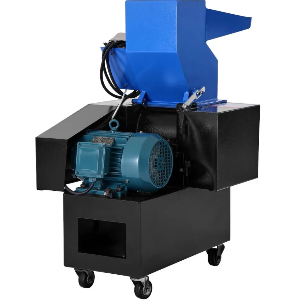 VEVOR Plastic Shredder Crusher, 3HP/2.2KW Plastic Grinder Granulator, 100-150kg/h Capacity Pulverizer Recycling Machine with Wheels, SDK-11 Blade & 6mm Mesh for PVC ABS PTFE (220V 60Hz 3-Phase)