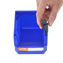 VEVOR Plastic Storage Bin, (5-Inch x 4-Inch x 3-Inch), Hanging Stackable Storage Organizer Bin, Blue/Red, 24-Pack, Heavy Duty Stacking Containers for Closet, Kitchen, Office, or Pantry Organization