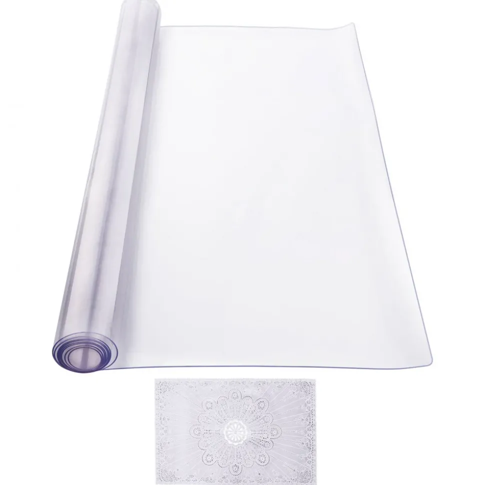 VEVOR Plastic Table Cover, 42 x 60 Inch 2.0 mm Thick Clear Table Protector, Rectangle PVC Desk Mat, Waterproof & Easy Cleaning Desk Pad Tablecloth, for Office Dresser Dining Room Table Night Stand