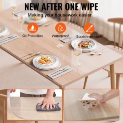 VEVOR Plastic Table Cover, 42 x 60 Inch 2.0 mm Thick Clear Table Protector, Rectangle PVC Desk Mat, Waterproof & Easy Cleaning Desk Pad Tablecloth, for Office Dresser Dining Room Table Night Stand