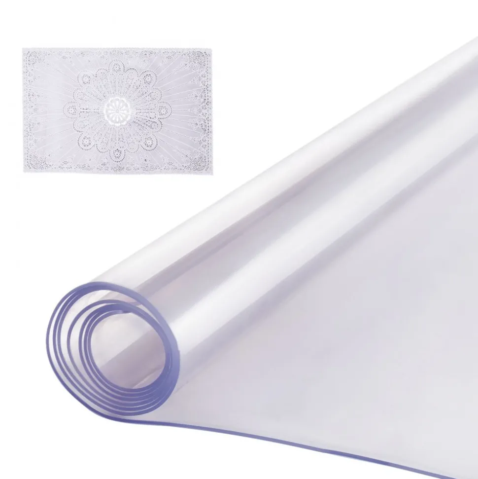 VEVOR Plastic Table Cover, 42 x 60 Inch 2.0 mm Thick Clear Table Protector, Rectangle PVC Desk Mat, Waterproof & Easy Cleaning Desk Pad Tablecloth, for Office Dresser Dining Room Table Night Stand