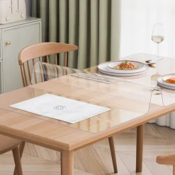 VEVOR Plastic Table Cover, 30 x 60 Inch 1.5 mm Thick Clear Table Protector, Rectangle PVC Desk Mat, Waterproof & Easy Cleaning Desk Pad Tablecloth, for Office Dresser Dining Room Table Night Stand