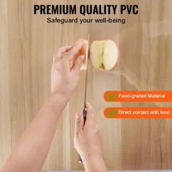 VEVOR Plastic Table Cover, 24 x 96 Inch 1.5 mm Thick Clear Table Protector, Rectangle PVC Desk Mat, Waterproof & Easy Cleaning Desk Pad Tablecloth, for Office Dresser Dining Room Table Night Stand