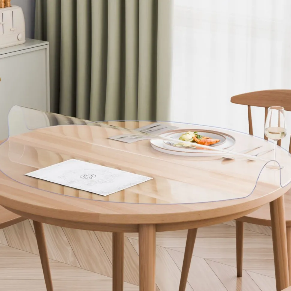 VEVOR Plastic Table Cover, 40 x 60 Inch 1.5 mm Thick Clear Table Protector, Rectangle PVC Desk Mat, Waterproof & Easy Cleaning Desk Pad Tablecloth, for Office Dresser Dining Room Table Night Stand