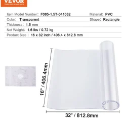 VEVOR Plastic Table Cover, 36 x 48 Inch 1.5 mm Thick Clear Table Protector, Rectangle PVC Desk Mat, Waterproof & Easy Cleaning Desk Pad Tablecloth, for Office Dresser Dining Room Table Night Stand