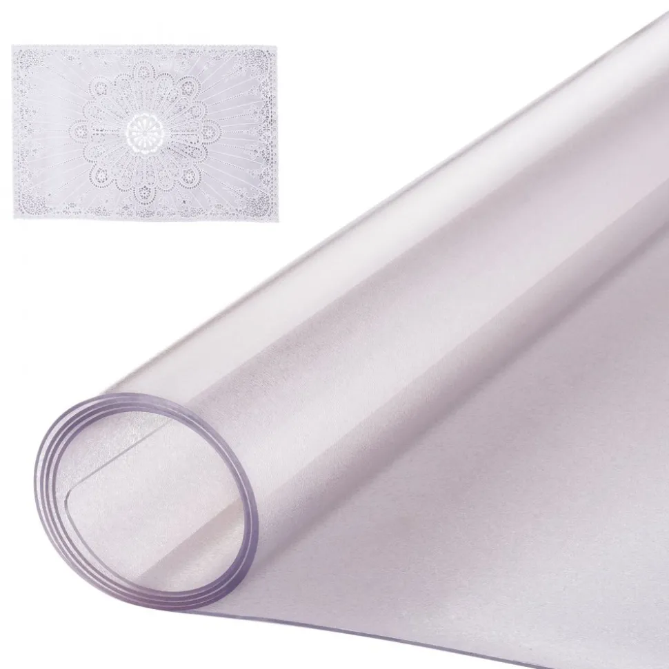 VEVOR Plastic Table Cover, 42 x 60 Inch 1.5 mm Thick Frosted Table Protector, Rectangle PVC Desk Mat, Waterproof & Easy Cleaning Desk Pad Tablecloth, for Office Dresser Dining Room Table Night Stand