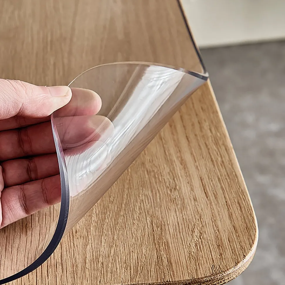 VEVOR Plastic Table Cover, 46"x96"x0.08", Transparent PVC Table Protector, Rectangle Clear Desk Mat, Water Oil Proof Table Cover for Dining Table Coffer Table Kitchen Worktable Dresser Cabinet, etc.
