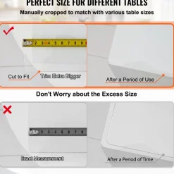 VEVOR Plastic Table Cover, 44"x90"x0.06", Transparent PVC Table Protector, Rectangle Clear Desk Mat, Water Oil Proof Table Cover for Dining Table Coffer Table Kitchen Worktable Dresser Cabinet, etc.