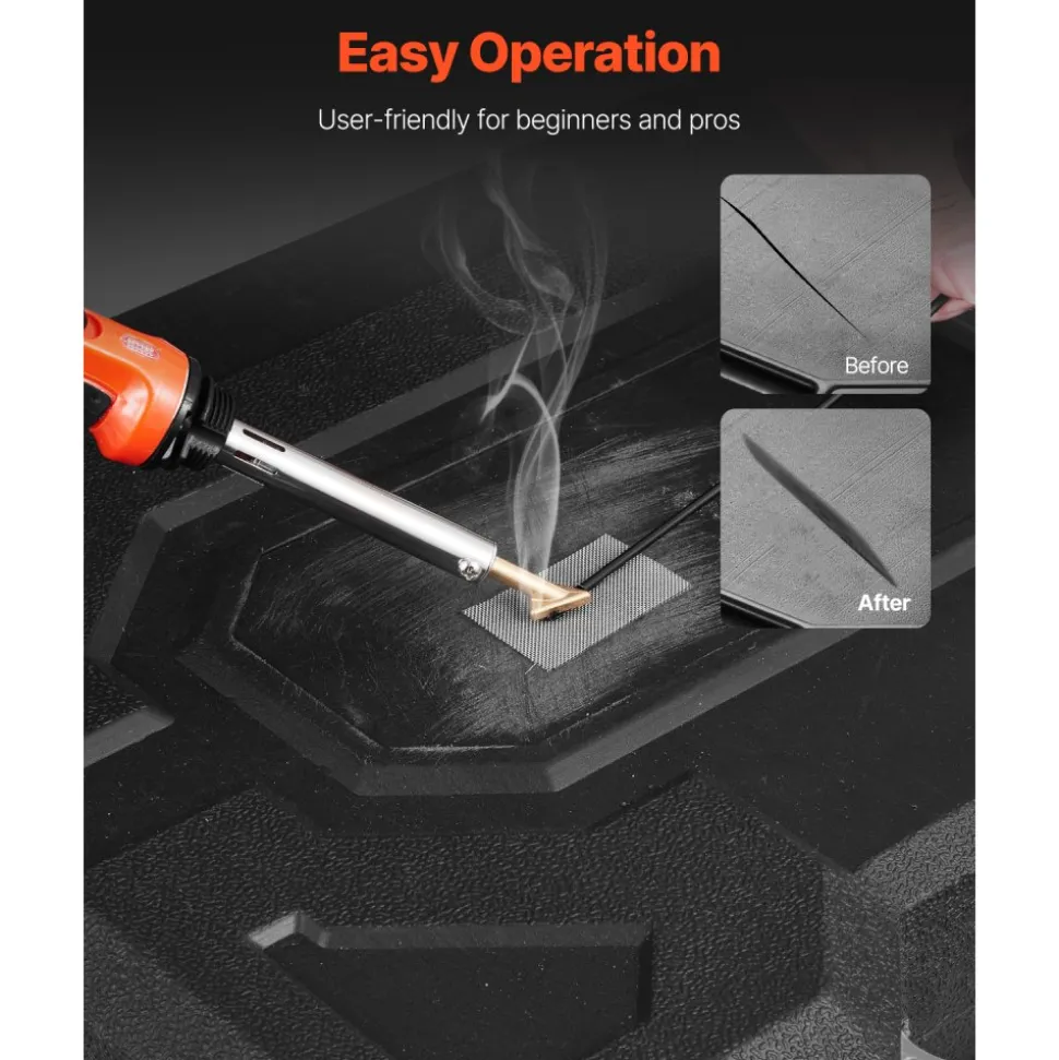 VEVOR Plastic Welder Kit, 60W/100W Dual-Power Plastic Welding Soldering Iron with 3 Welding Tips and 20 Welding Rods, Professional Plastic Repair Welding Tool for Car Bumper, Kayaks, Toys, Electronics