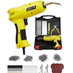 VEVOR Plastic Welding Kit, 220W Plastic Welder Gun with 800PCS Hot Staples & 56PCS Welding Rods, Professional Hot Staple Welding Gun with LED Light, Carrying Case for Kayak, Toys, Car Bumper Repair