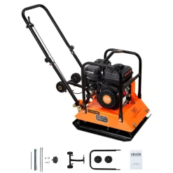 VEVOR Plate Compactor, 6.5 HP 196CC Gas Engine, 5700 VPM Vibrating Ground Rammer, 4047 lbs Compaction Force, 21 x 16 in Plate, Walk Behind Compactor for Paver Landscaping, Asphalt, Foundation, Soil