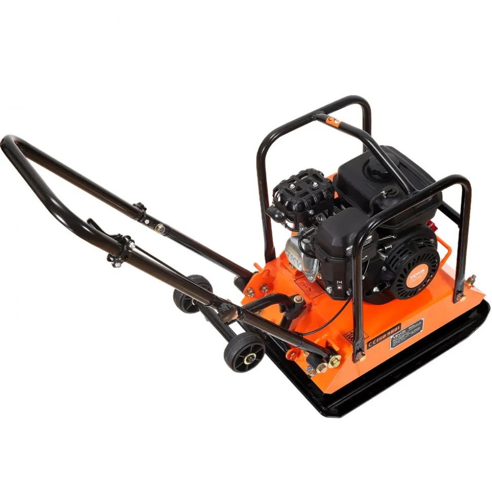 VEVOR Plate Compactor, 6.5 HP 196CC Gas Engine, 5700 VPM Vibrating Ground Rammer, 4047 lbs Compaction Force, 21 x 16 in Plate, Walk Behind Compactor for Paver Landscaping, Asphalt, Foundation, Soil